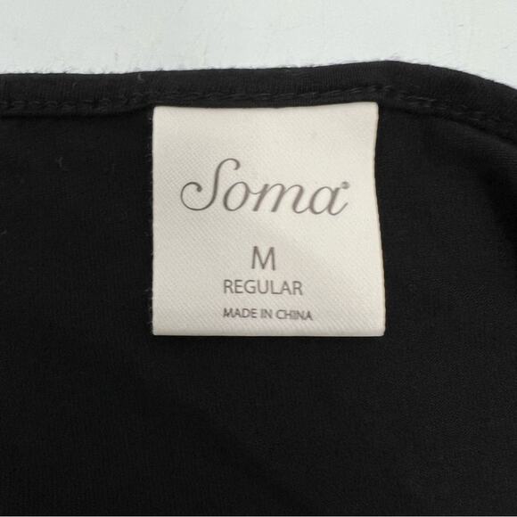 SOMA Long Sleeve Black Lounge Top Lightweight Sleepwear  Black Wmns. Size Medium - Picture 6 of 6